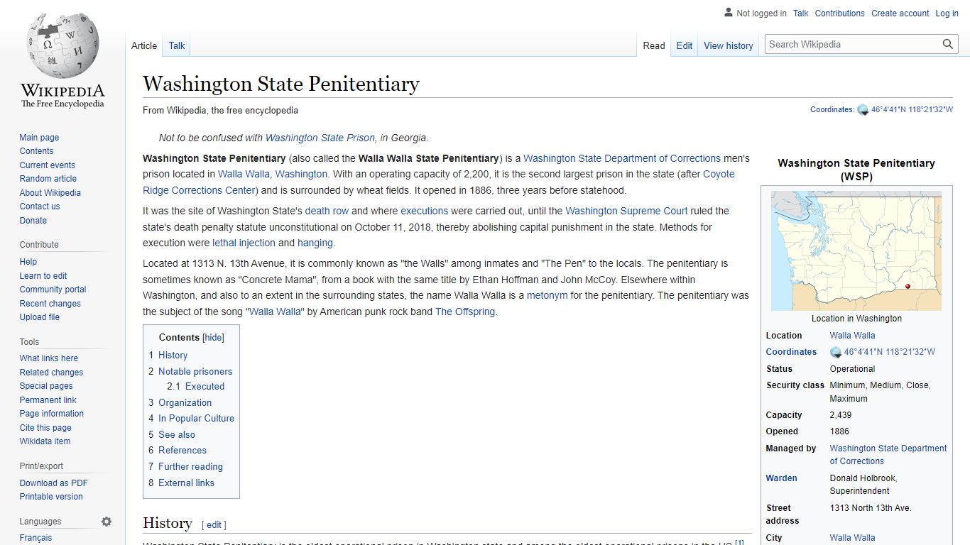 Washington State Penitentiary - Wikipedia